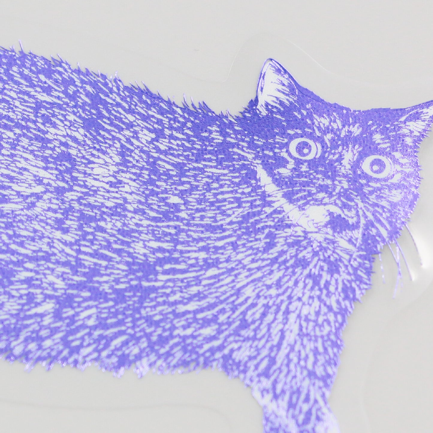 Purple cat sticker on a white background