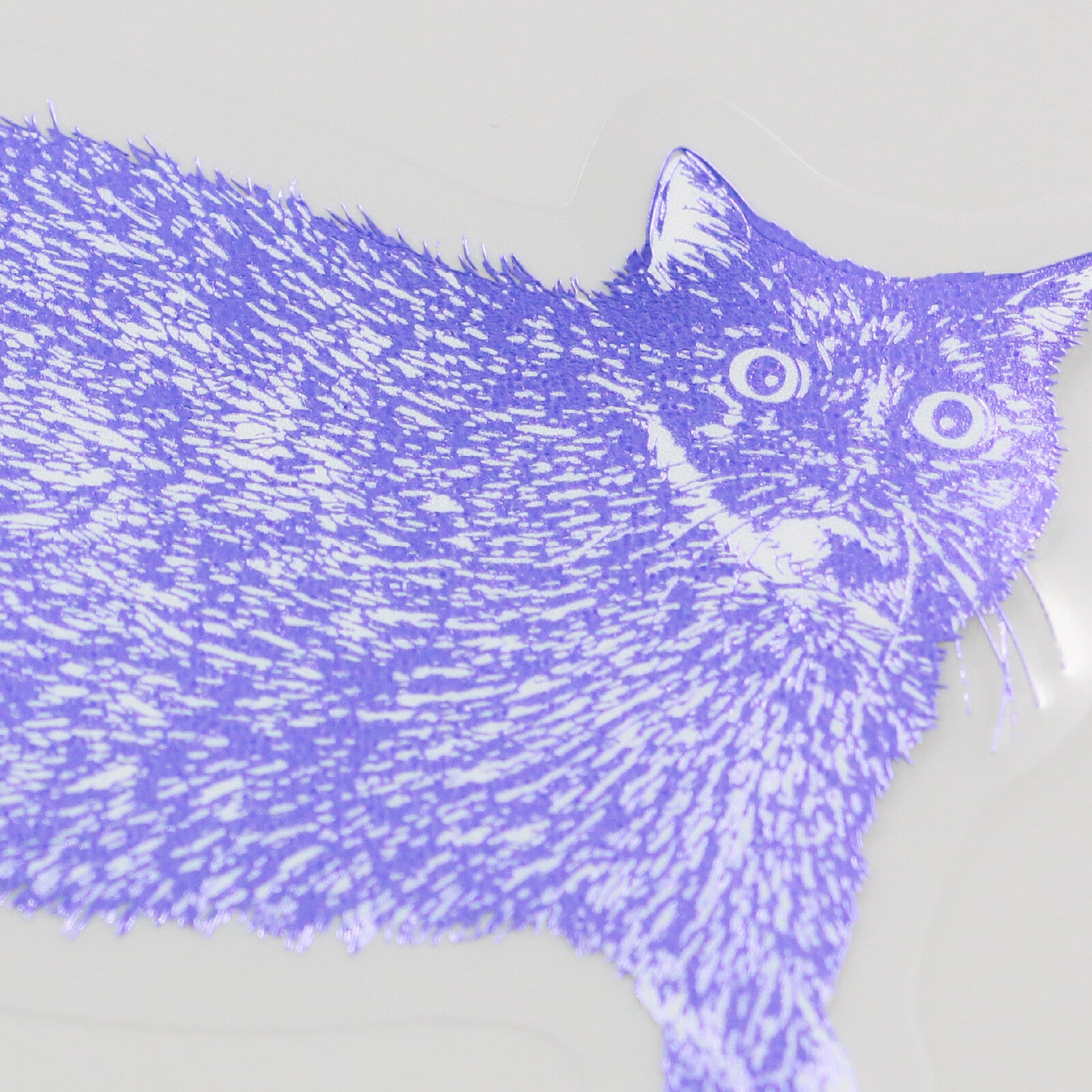 Purple cat sticker on a white background