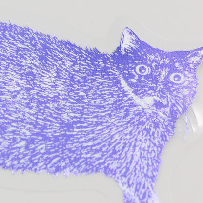 Purple cat sticker on a white background