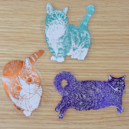 ROKKAKU - Foil-stamped Sticker - Cat Art Collection - Hinata