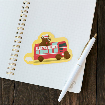OB1TOY x ROKKAKU - Retro Sticker - Bear's Travels - Bus Tours