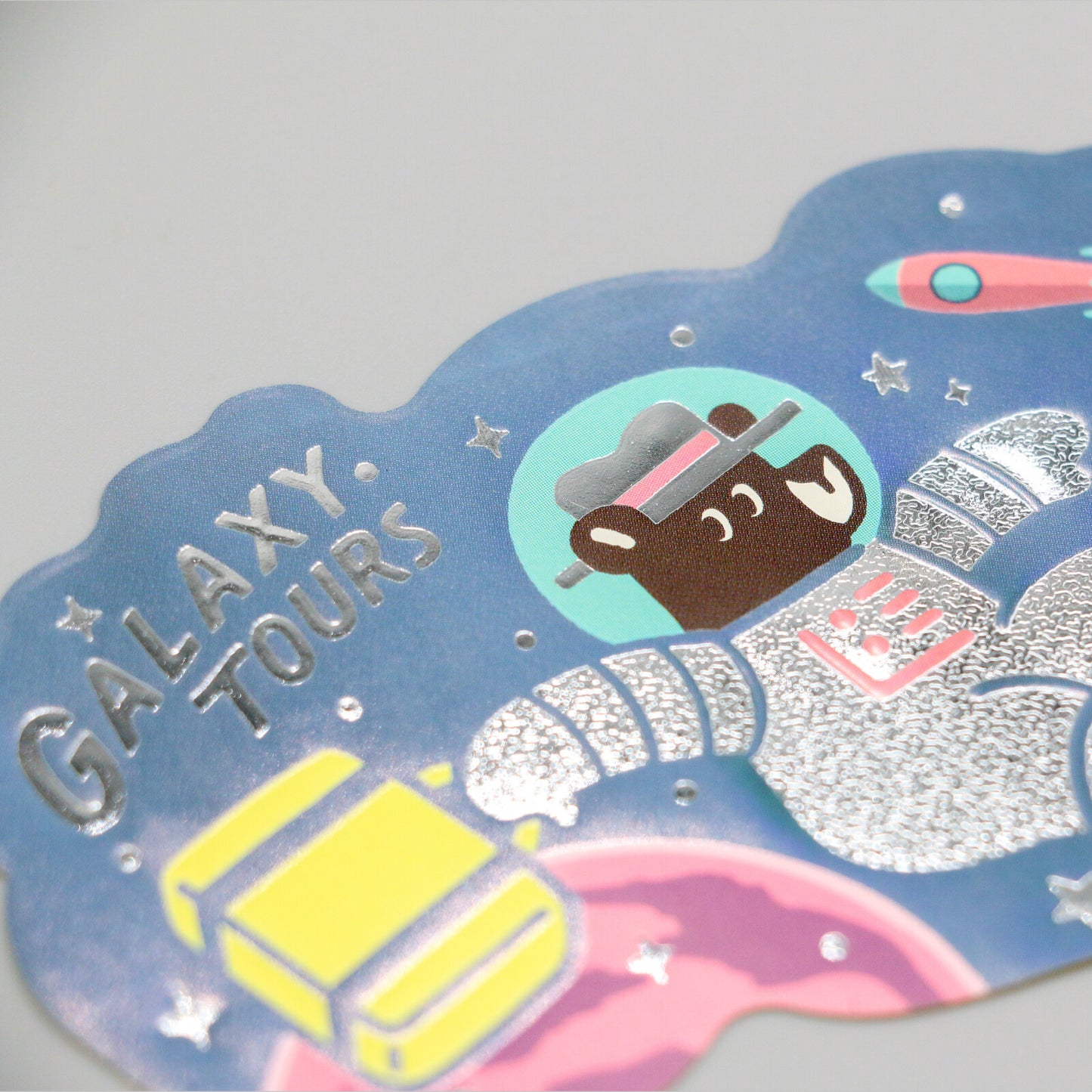 OB1TOY x ROKKAKU - Retro Sticker - Bear's Travels - Galaxy Tours