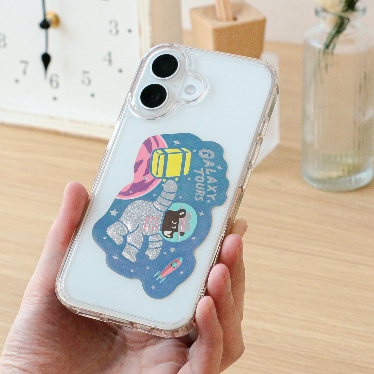 OB1TOY x ROKKAKU - Retro Sticker - Bear's Travels - Galaxy Tours