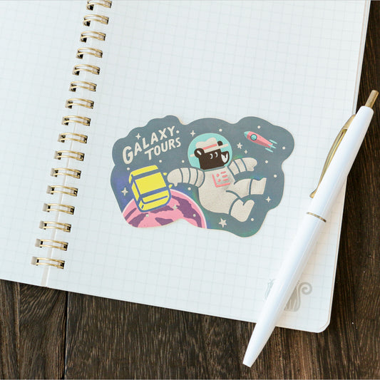 OB1TOY x ROKKAKU - Retro Sticker - Bear's Travels - Galaxy Tours