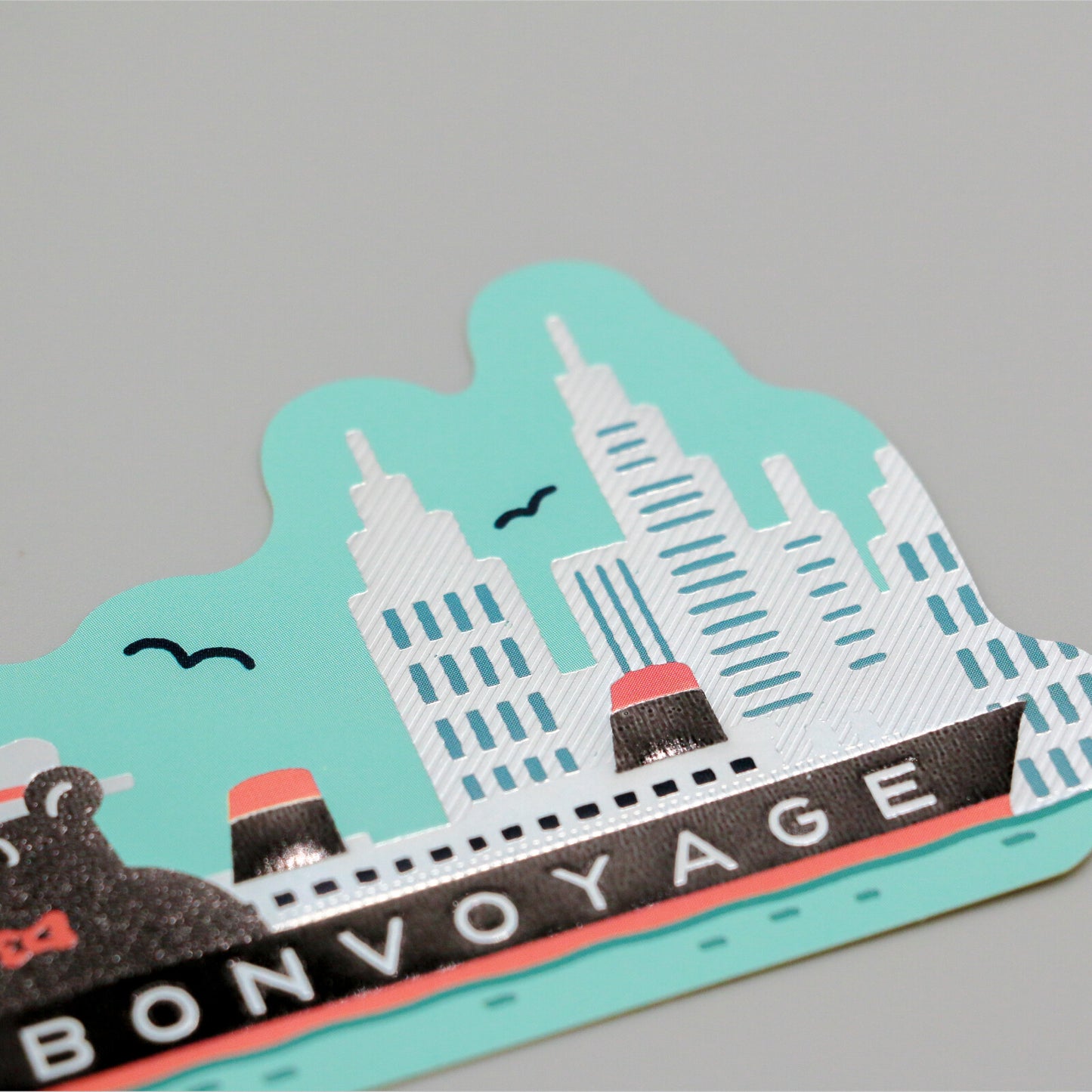 OB1TOY x ROKKAKU - Retro Sticker - Bear's Travels - Ships Tours