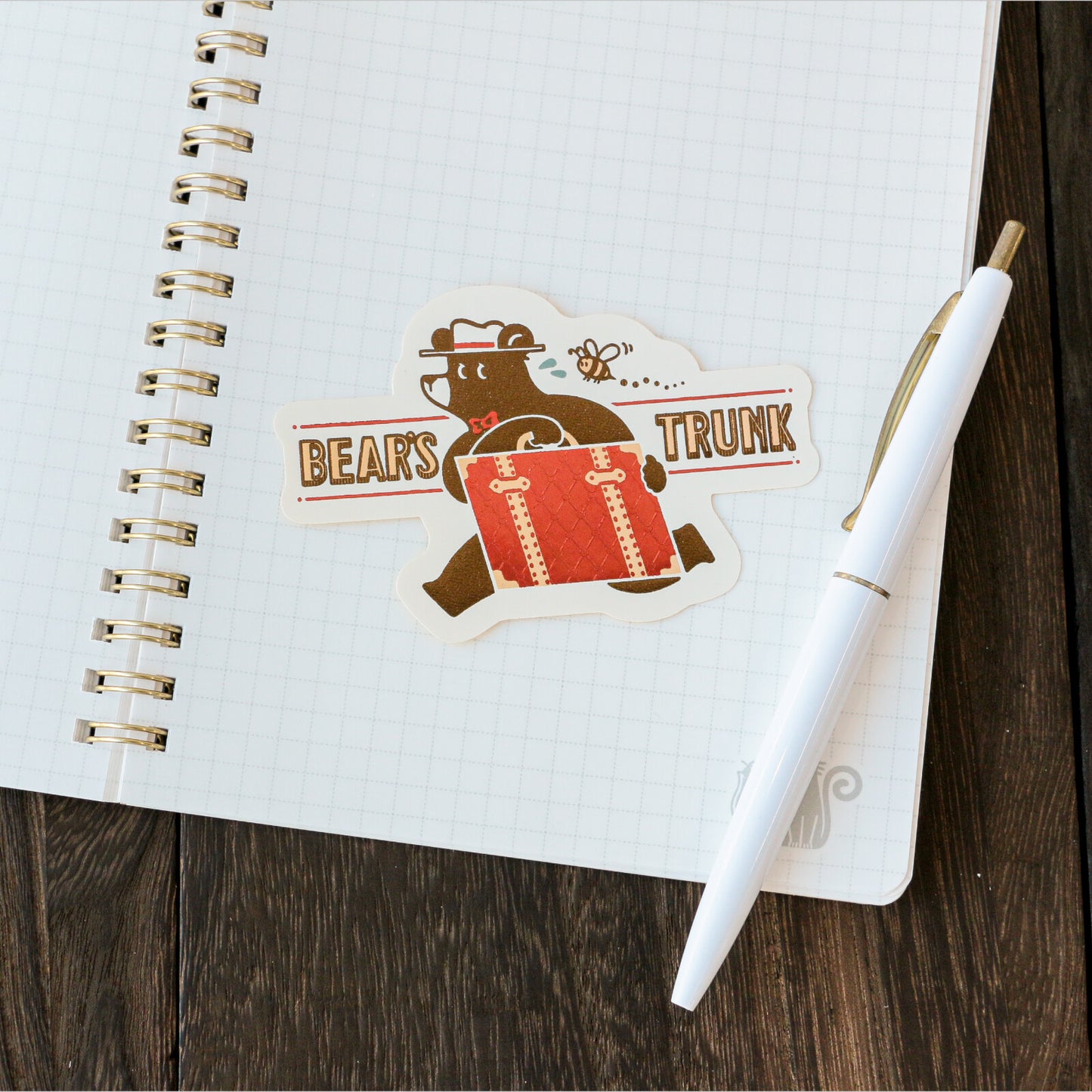 OB1TOY x ROKKAKU - Retro Sticker - Bear's Travels - Trunk Tours