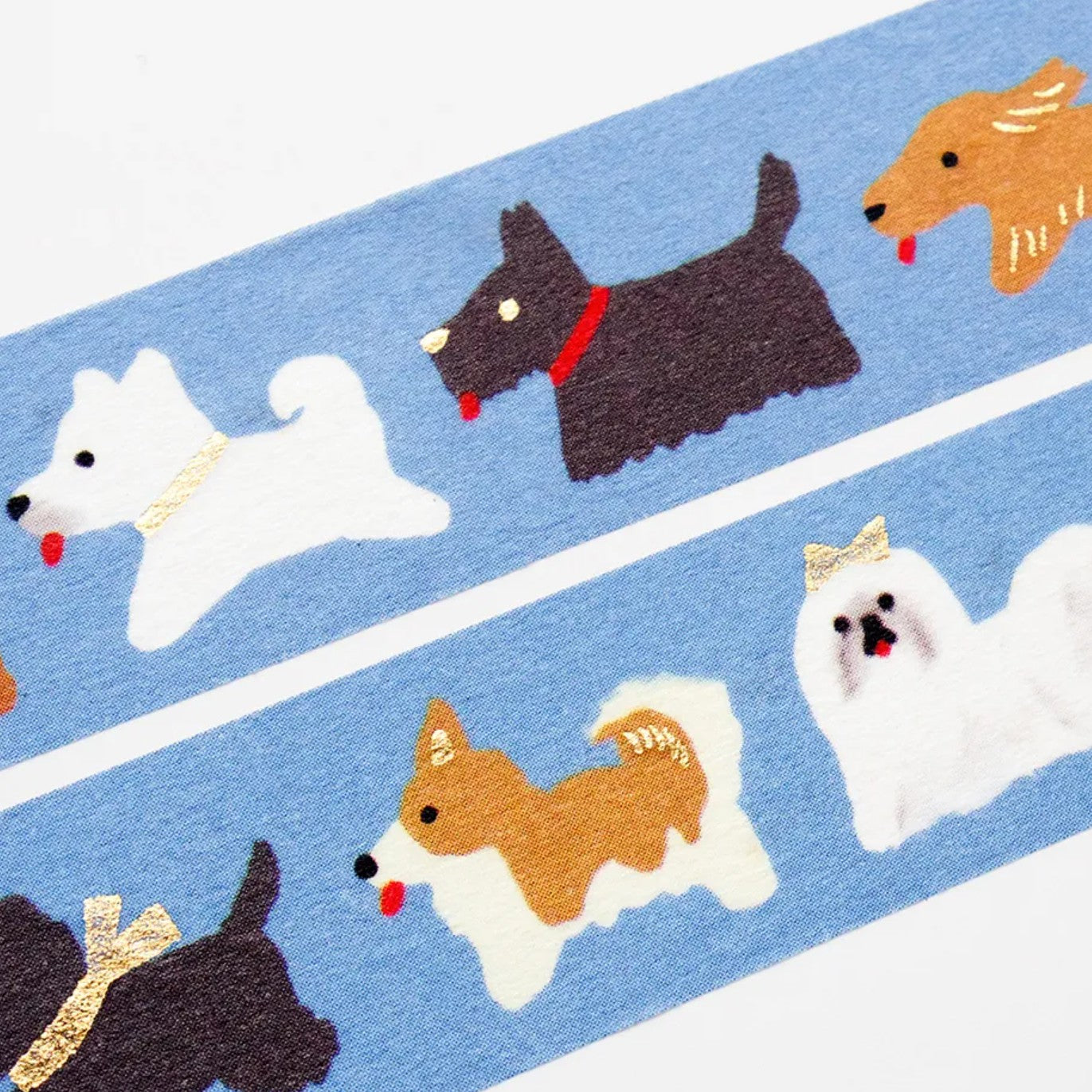 Cozyca - Foil-Stamped Washi Tape - Reiko Tada - Doggie Parade
