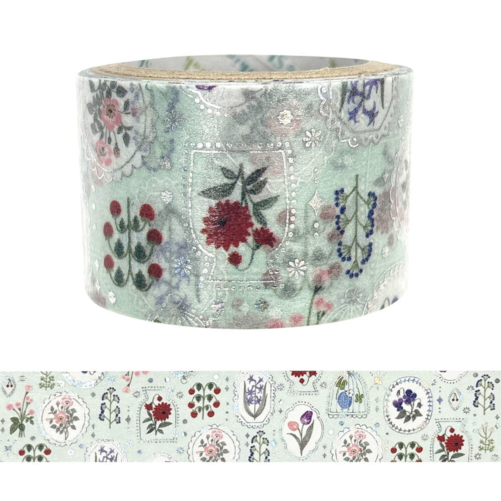 SEAL-DO Shinzi Katoh - 27mm Sparkling Washi Tape - Botanical