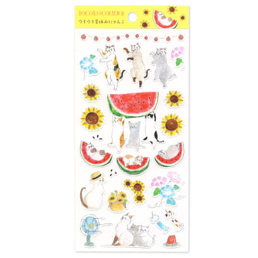 Active Corporation - Summer Limited - Sticker Sheet - Tocorocomugi - Summer Vacation Kitty