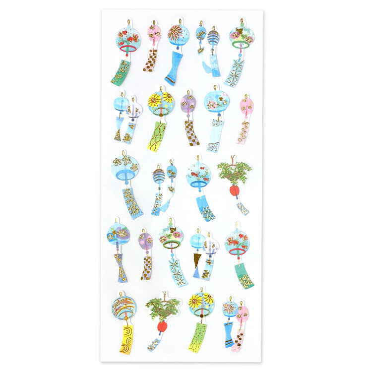 Active Corporation - Summer Limited - Foil-Stamped Stickers - Japanese Wind Chimes