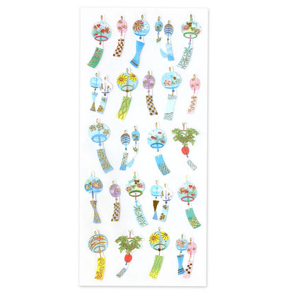 Active Corporation - Summer Limited - Foil-Stamped Stickers - Japanese Wind Chimes