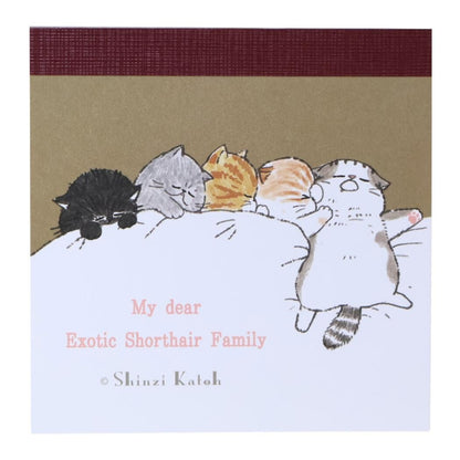Shinzi Katoh - Block Memo Pad - My Exotic Shorthair Cat Family - Sleeping