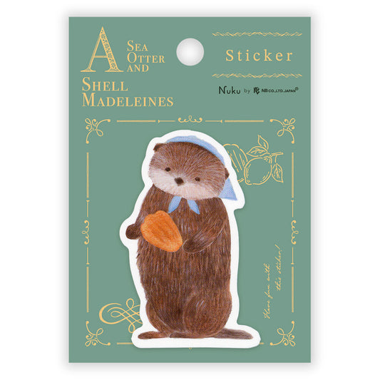 Ressa Panda Books Series - Die-Cut Sticker - A Sea Otter and Shell Madeleines