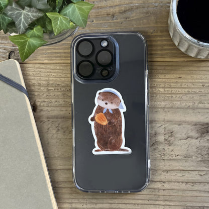 Ressa Panda Books Series - Die-Cut Sticker - A Sea Otter and Shell Madeleines