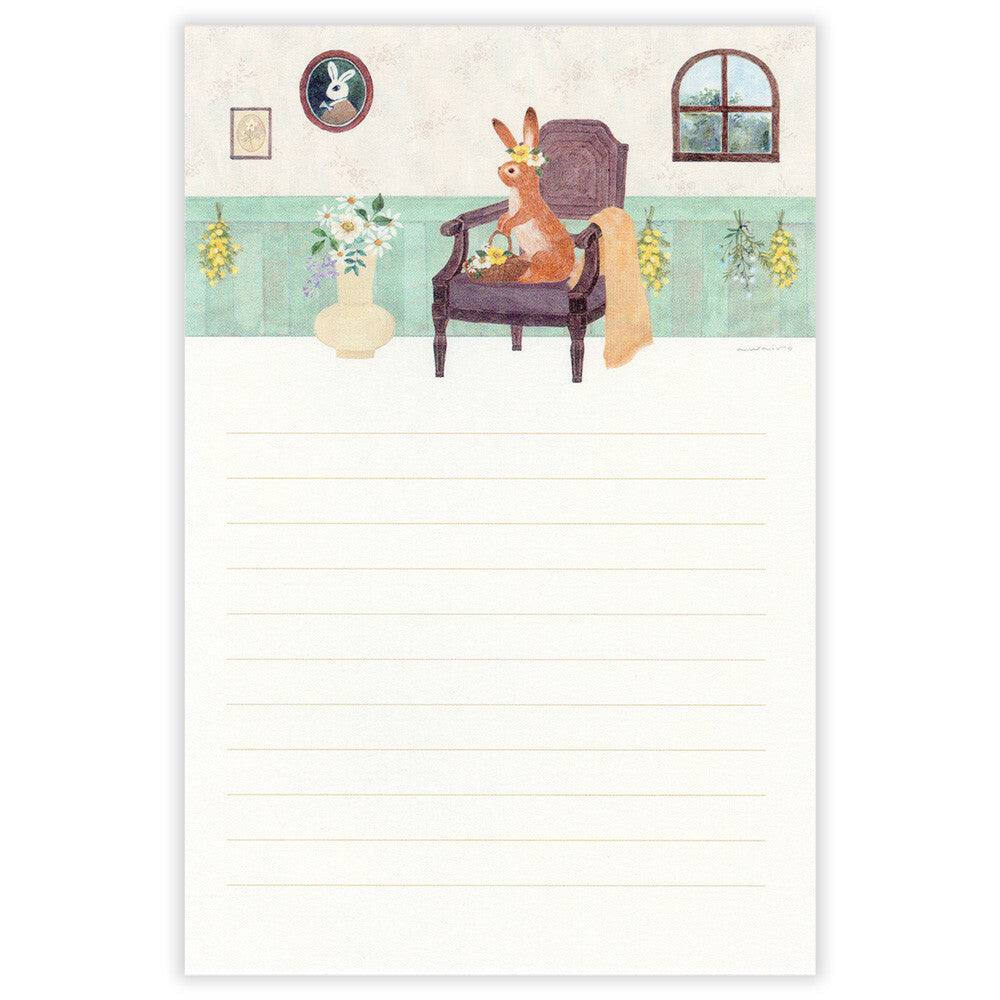 Ressa Panda Books Series - Stationery Paper - A Rabbit With a Floral Ornament