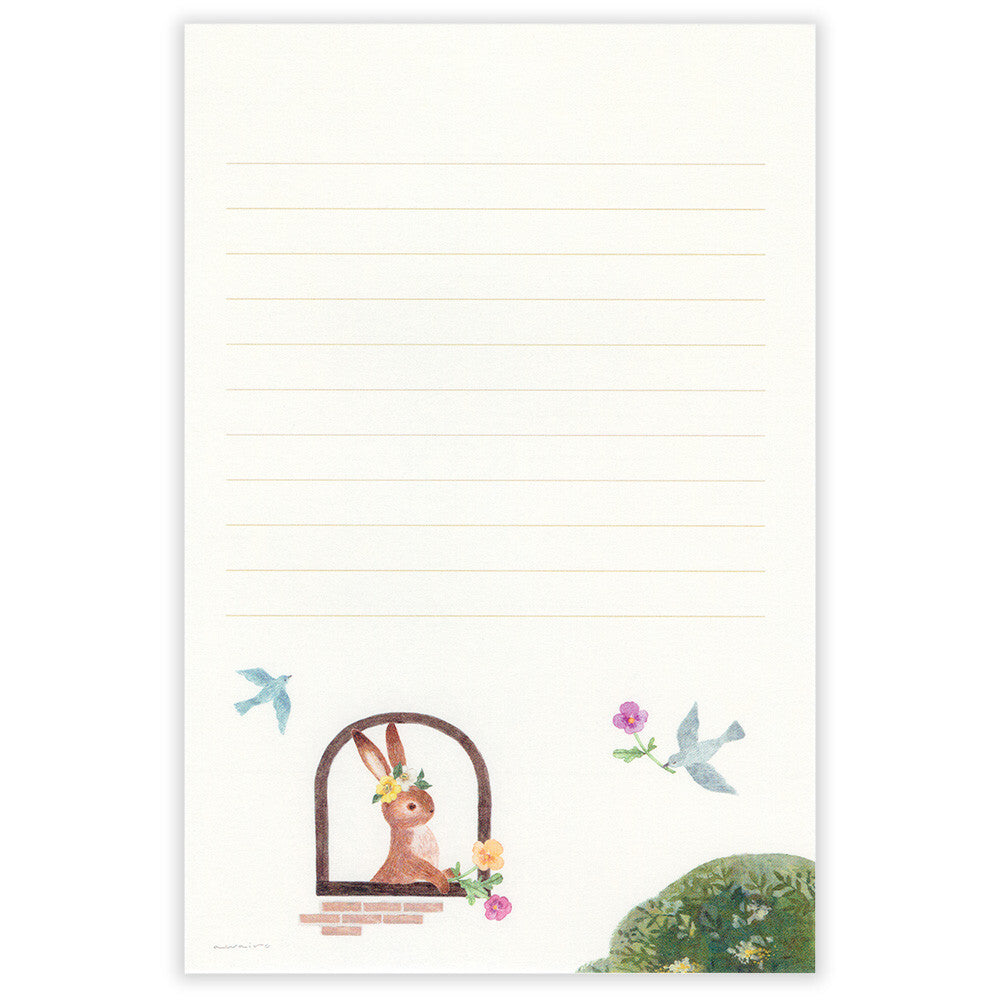 Ressa Panda Books Series - Stationery Paper - A Rabbit With a Floral Ornament