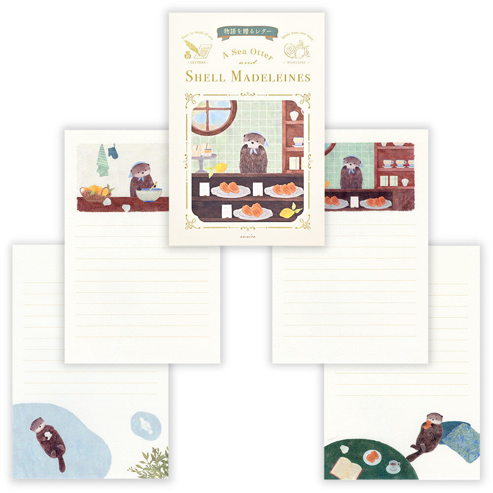 Ressa Panda Books Series - Stationery Paper - A Sea Otter and Shell Madeleines