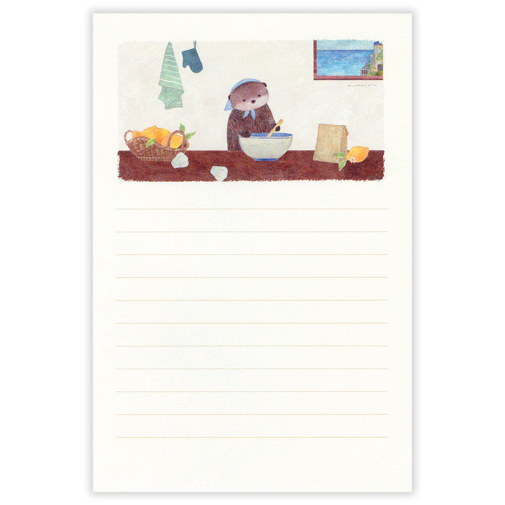 Ressa Panda Books Series - Stationery Paper - A Sea Otter and Shell Madeleines