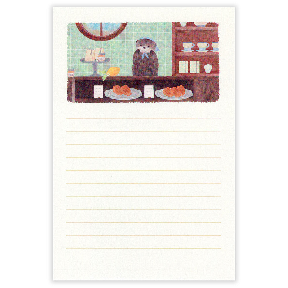 Ressa Panda Books Series - Stationery Paper - A Sea Otter and Shell Madeleines
