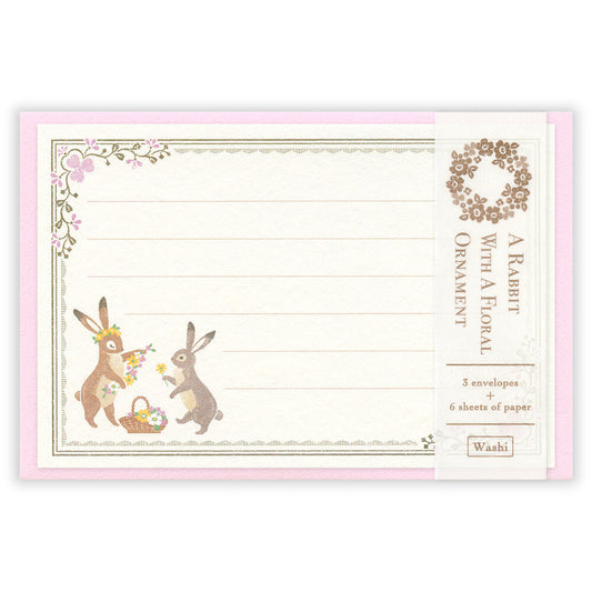 Ressa Panda Books Series - Mini Letter Set - A Rabbit With a Floral Ornament
