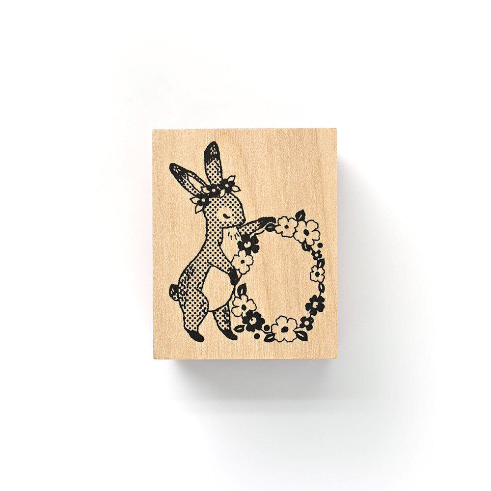 Ressa Panda Books Series - Rubber Stamp - A Rabbit With a Floral Ornament