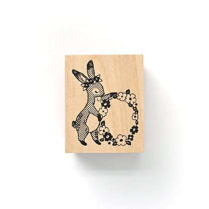 Ressa Panda Books Series - Rubber Stamp - A Rabbit With a Floral Ornament