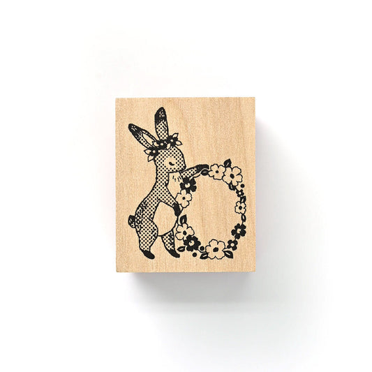 Ressa Panda Books Series - Rubber Stamp - A Rabbit With a Floral Ornament