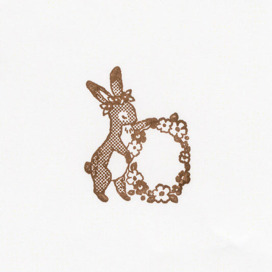 Ressa Panda Books Series - Rubber Stamp - A Rabbit With a Floral Ornament