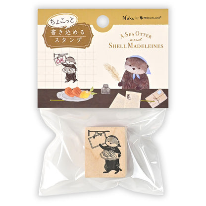 Ressa Panda Books Series - Rubber Stamp - A Sea Otter and Shell Madeleines