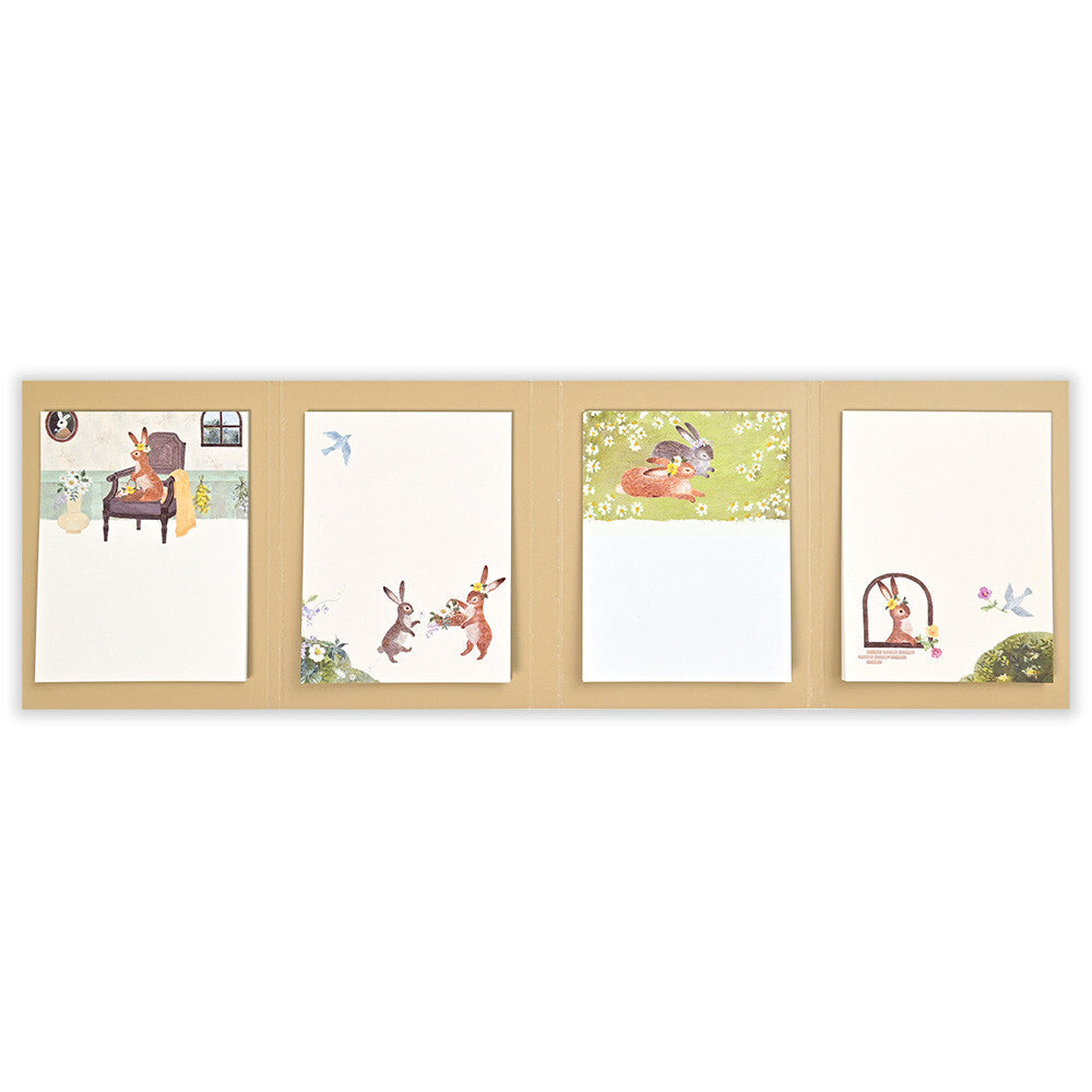 Ressa Panda Books Series - Sticky Note Folio - A Rabbit With a Floral Ornament