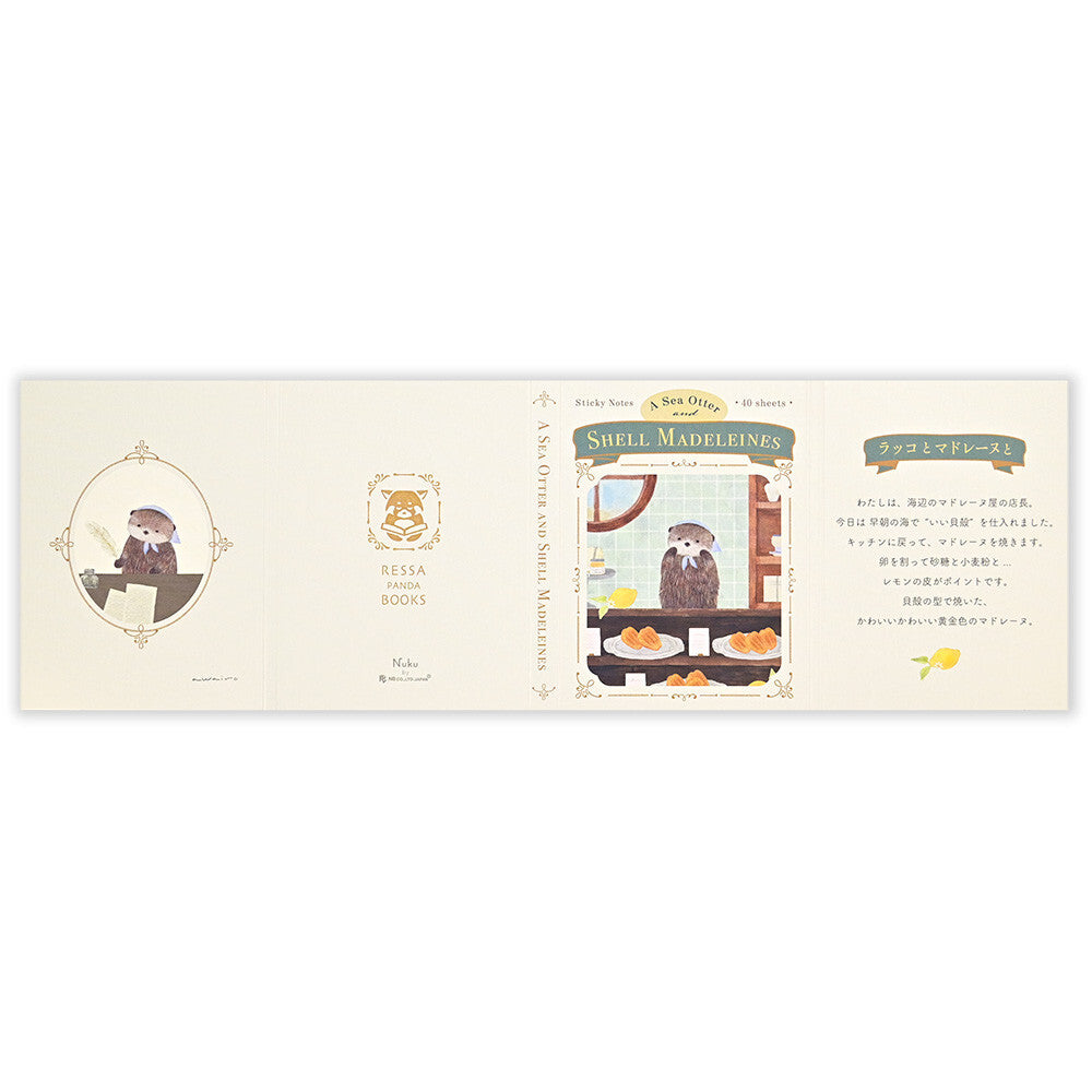 Ressa Panda Books Series - Sticky Note Folio - A Sea Otter and Shell Madeleines