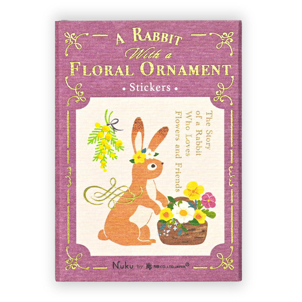 Ressa Panda Books Series - Flake Stickers - A Rabbit With a Floral Ornament
