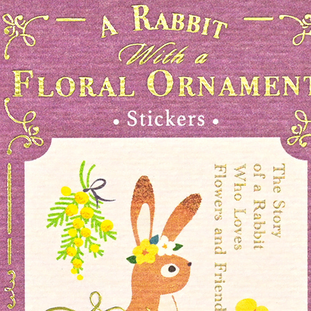 Ressa Panda Books Series - Flake Stickers - A Rabbit With a Floral Ornament