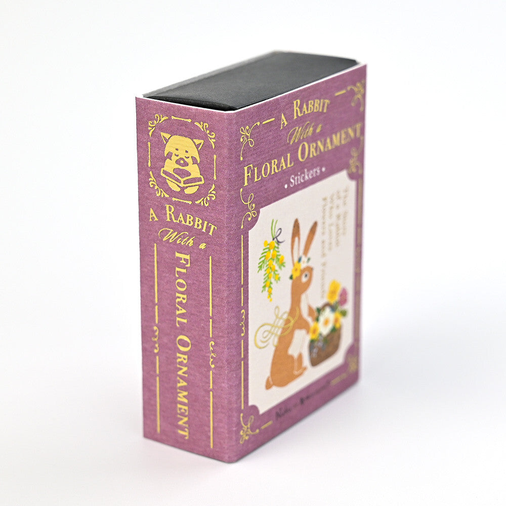 Ressa Panda Books Series - Flake Stickers - A Rabbit With a Floral Ornament