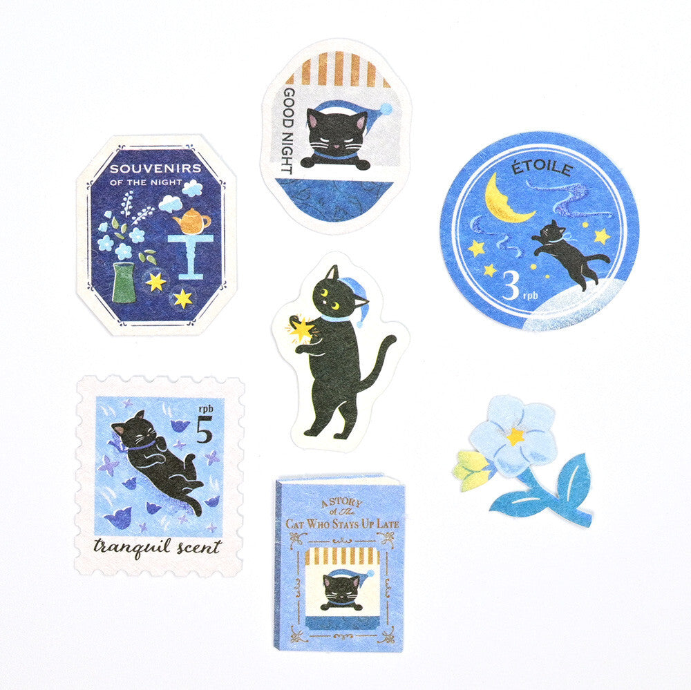 Ressa Panda Books Series - Flake Stickers - A Story of the Cat Who Stays Up Late