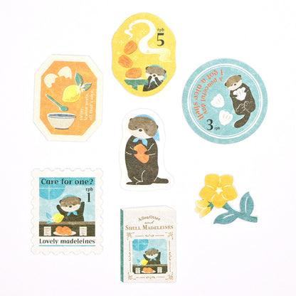 Ressa Panda Books Series - Flake Stickers - A Sea Otter and Shell Madeleines