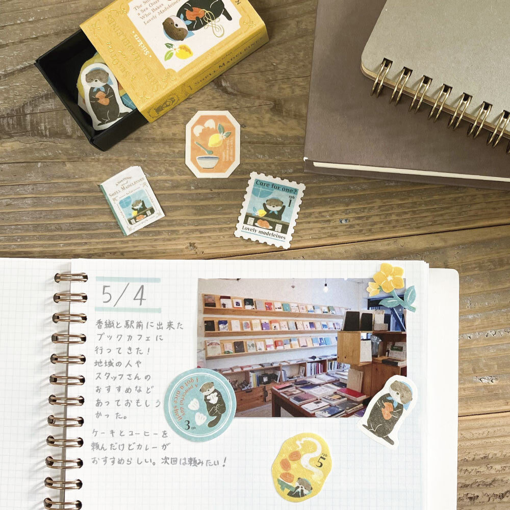 Ressa Panda Books Series - Flake Stickers - A Sea Otter and Shell Madeleines