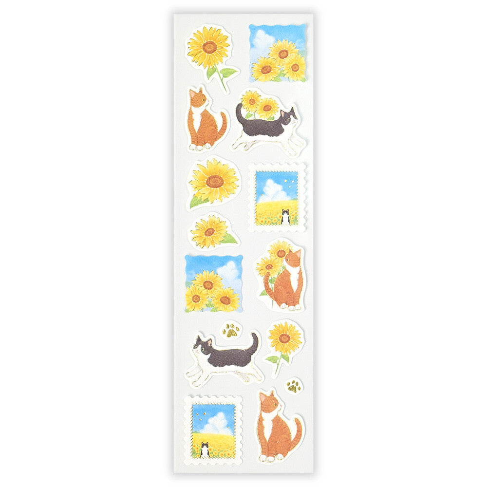 NB Co. Ltd. - Summer Limited - Sticker Sheet - Summer Vacation (Cats and Sunflowers)