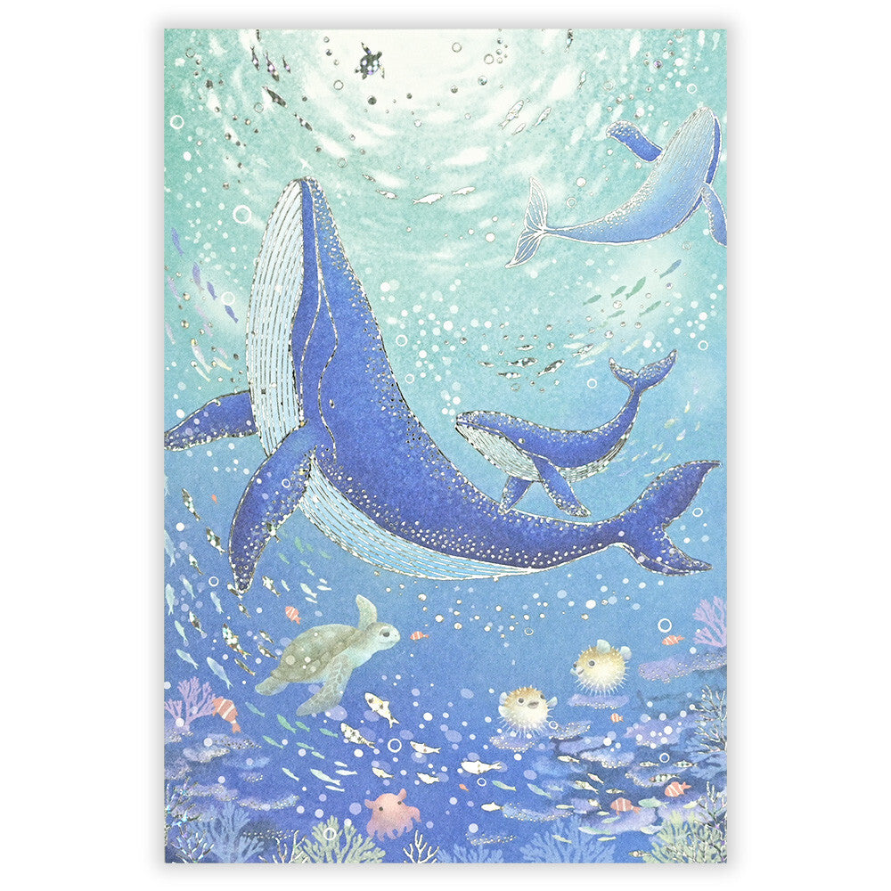 NB Co. Ltd. - Foil-Stamped Postcard - Ocean / Whales