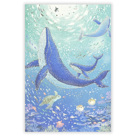 NB Co. Ltd. - Foil-Stamped Postcard - Ocean / Whales