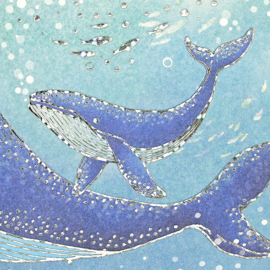 NB Co. Ltd. - Foil-Stamped Postcard - Ocean / Whales