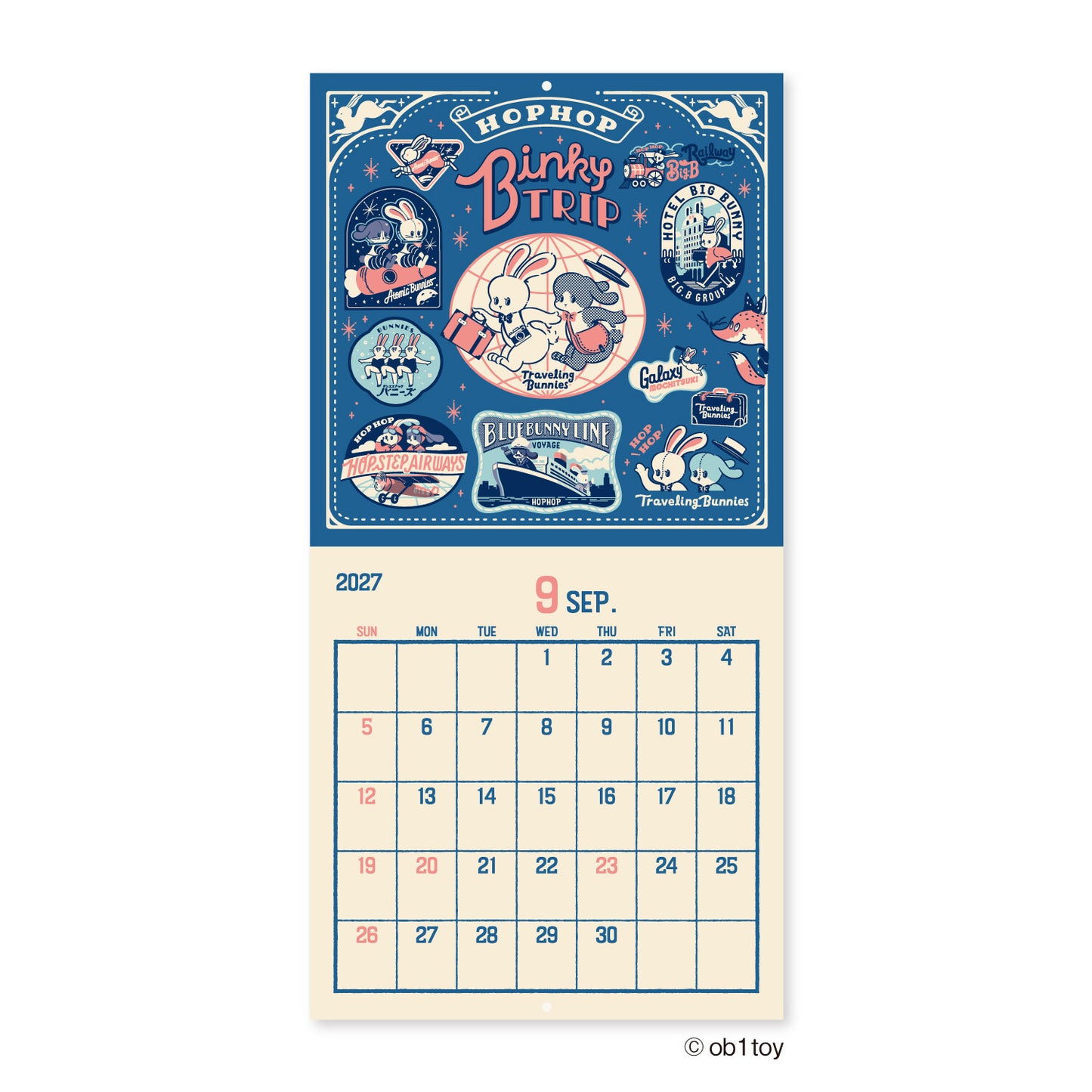 OB1TOY x Shinnippon Calendar - 2027 Wall Calendar