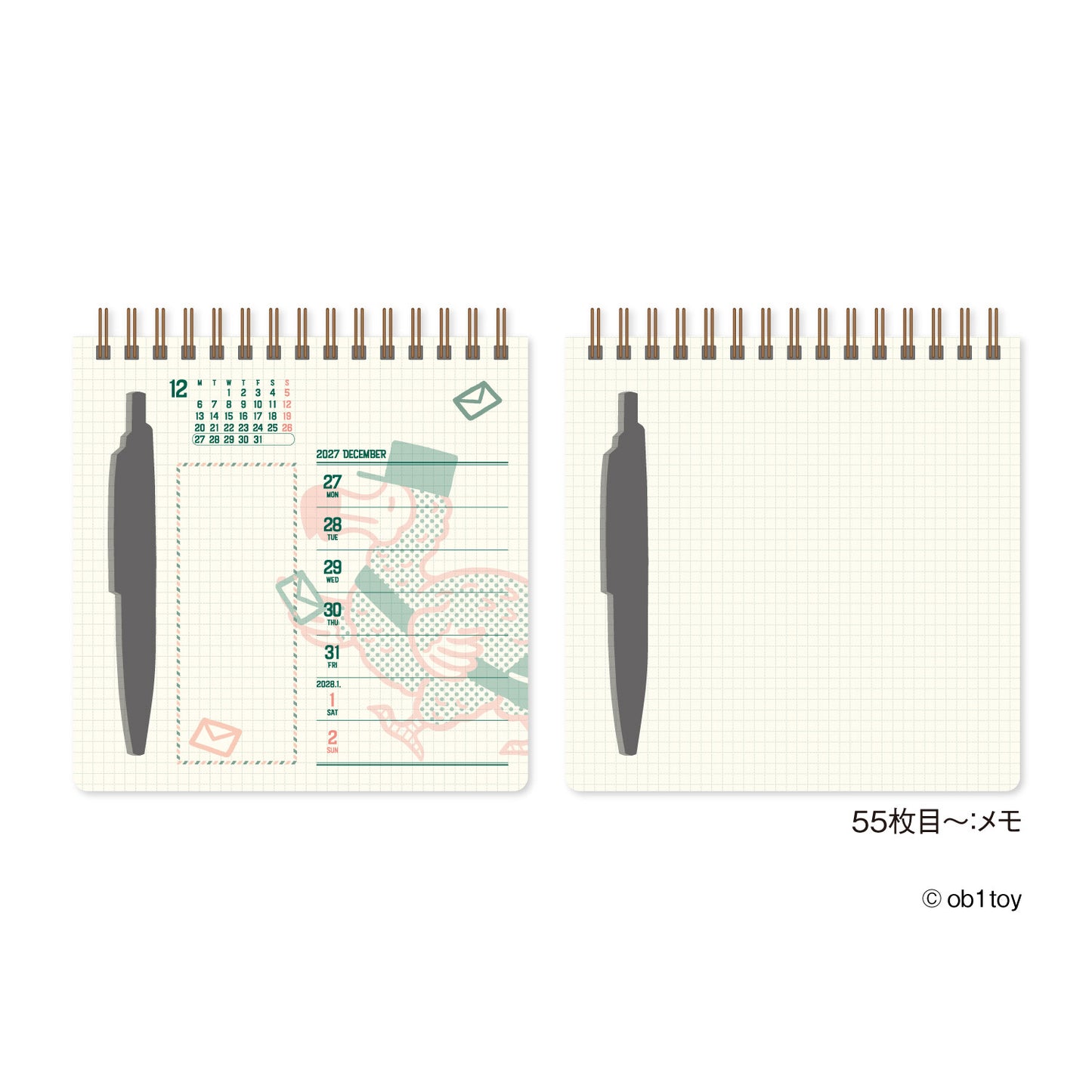 OB1TOY x Shinnippon Calendar - 2027 Scribble Notebook Calendar