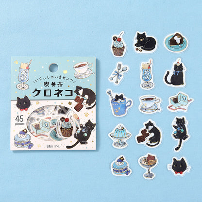 BGM - Flake Stickers - Welcome, Meow! - Kuroneko Cafe (Black Cat Cafe)