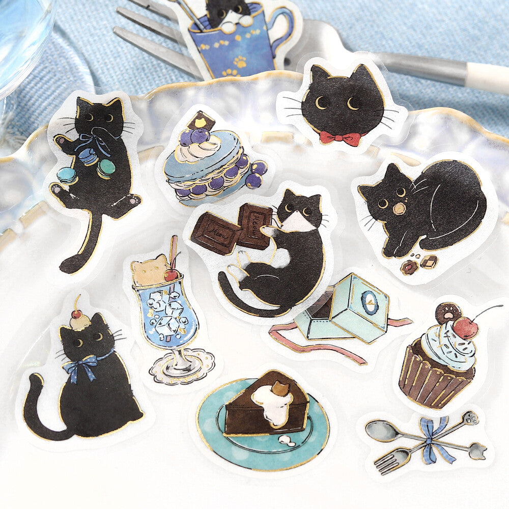 BGM - Flake Stickers - Welcome, Meow! - Kuroneko Cafe (Black Cat Cafe)