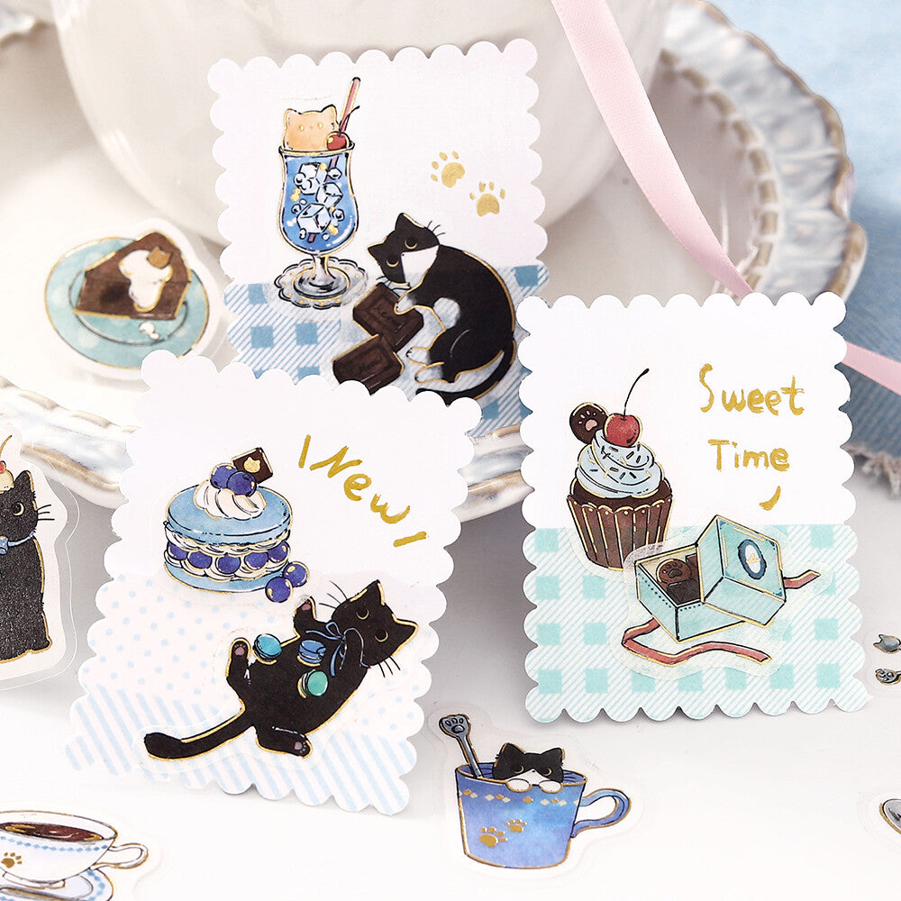 BGM - Flake Stickers - Welcome, Meow! - Kuroneko Cafe (Black Cat Cafe)