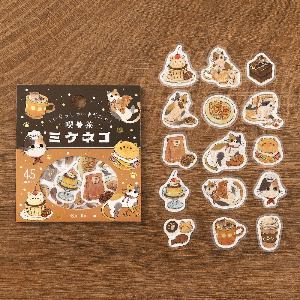 BGM - Flake Stickers - Welcome, Meow! - Cafe Mikeneko (Calico Cat Cafe)