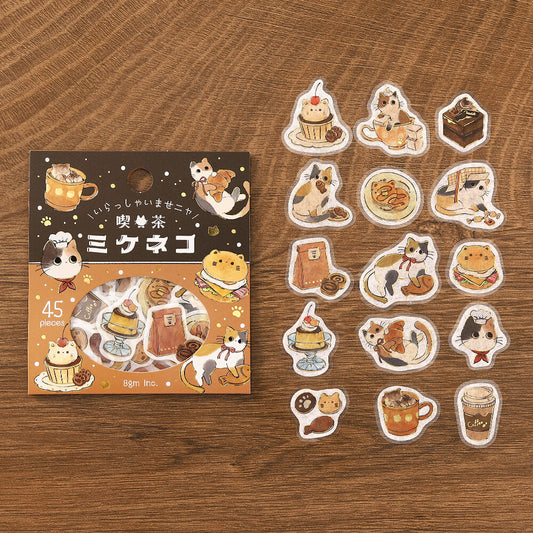 BGM - Flake Stickers - Welcome, Meow! - Cafe Mikeneko (Calico Cat Cafe)