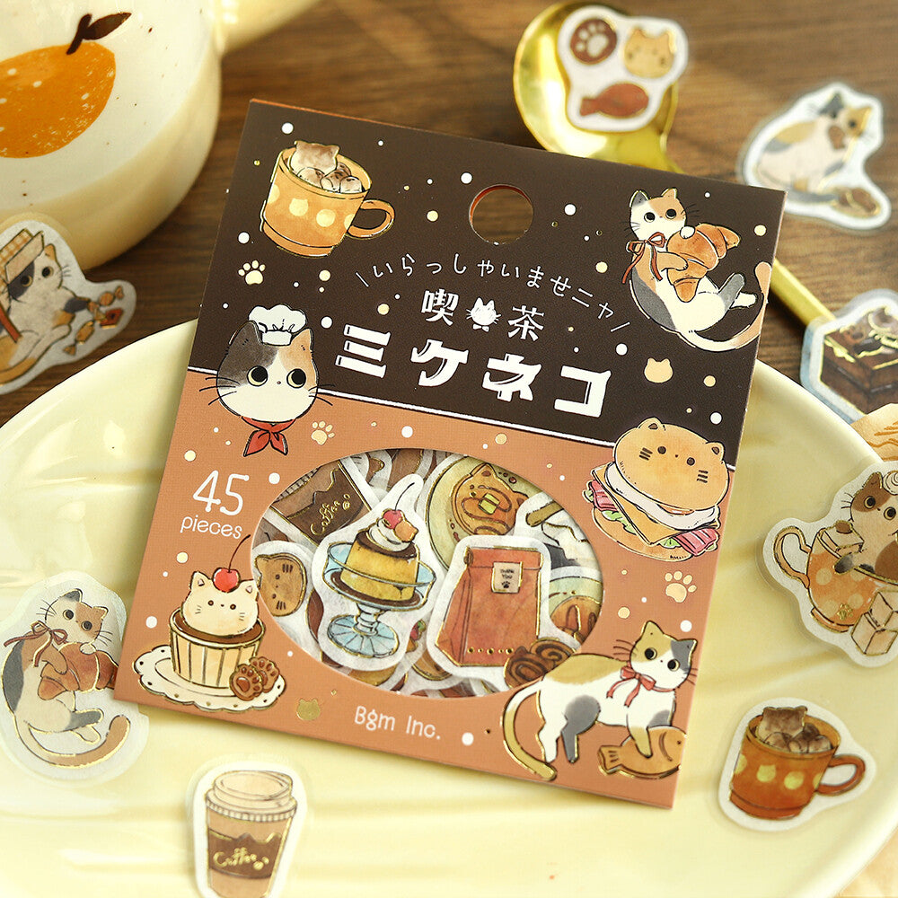 BGM - Flake Stickers - Welcome, Meow! - Cafe Mikeneko (Calico Cat Cafe)