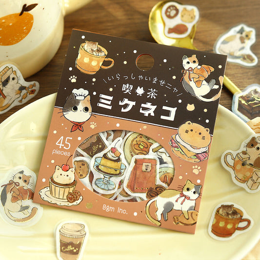 BGM - Flake Stickers - Welcome, Meow! - Cafe Mikeneko (Calico Cat Cafe)
